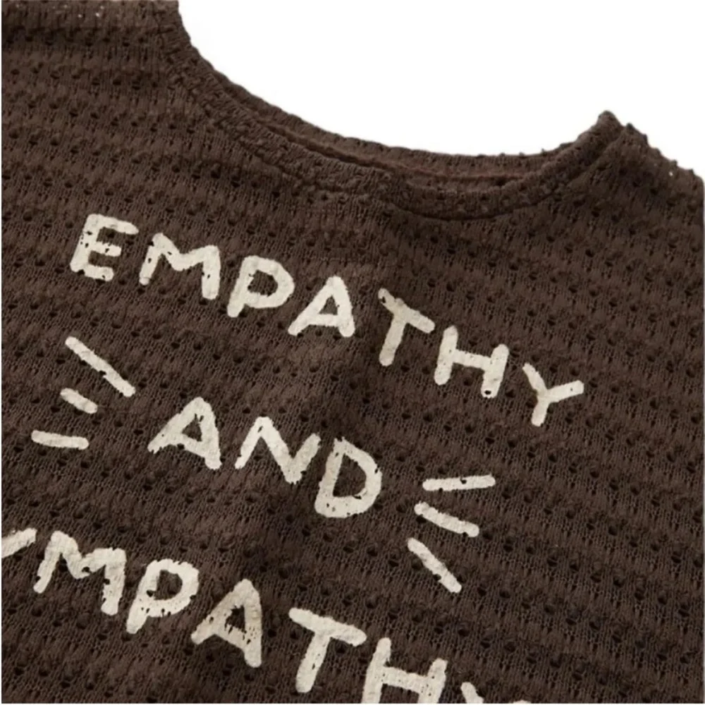 Zara kids, Brown, text knit shirt, 3-4 years